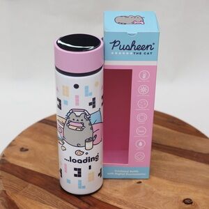 Pusheen Pink and Blue ‘Tetris Gamer’ Cat Thermos with Digital Lid Thermometer